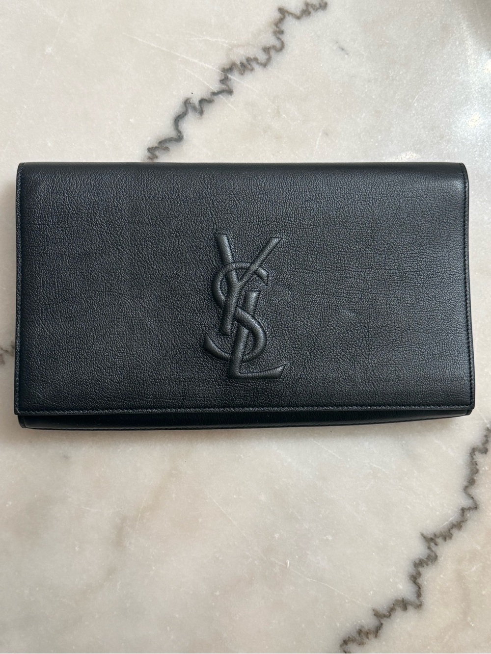 Yves Saint Laurent Black Leather Clutch